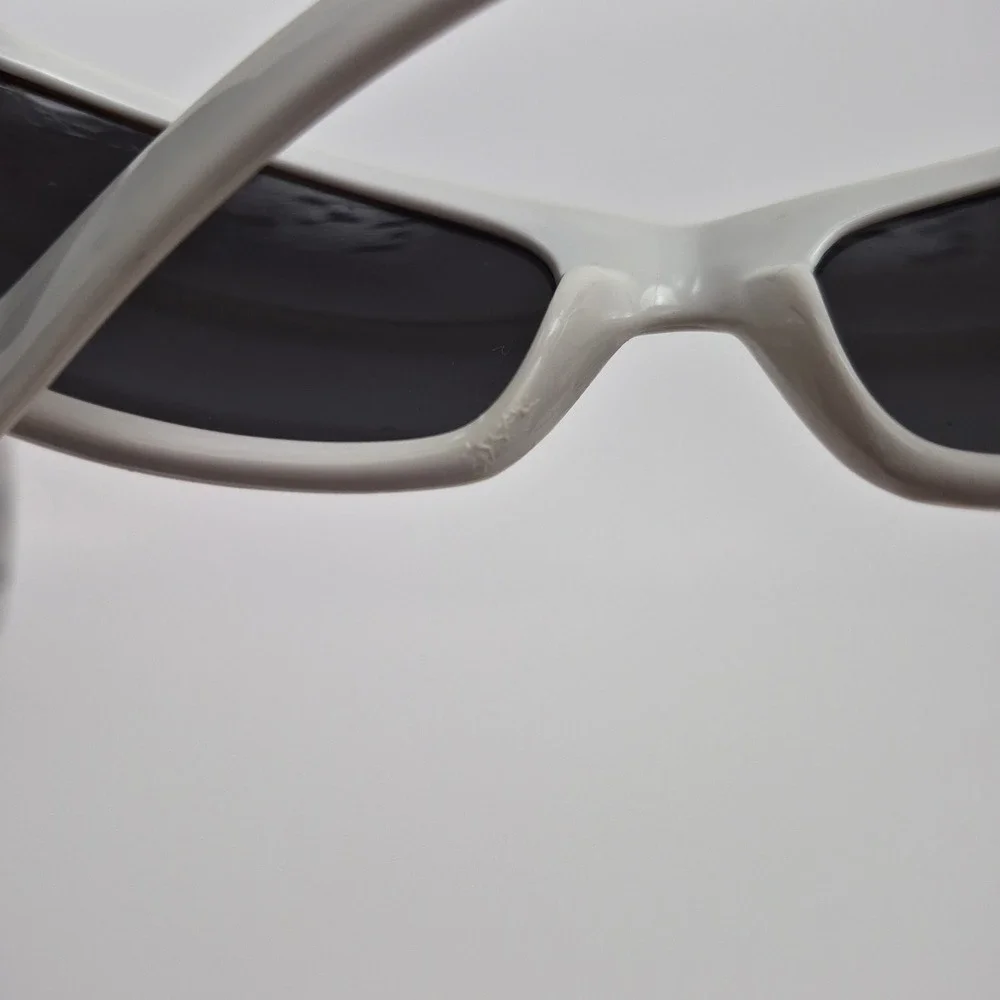 Locs 9005 White Wrap Sunglasses Dark Lens Old English Logo Men's Shades